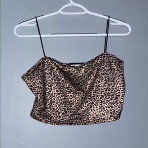 SHEIN Brown Black Asymmetrical Crop Camisole